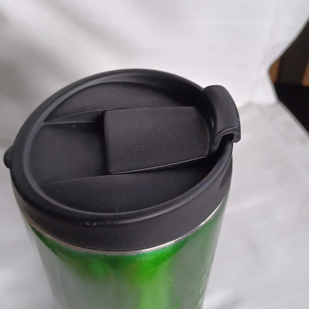 Starbucks 2014 Mirror Green Embossed Siren 16 Oz. Metal Travel Tumbler - Picture 9 of 15